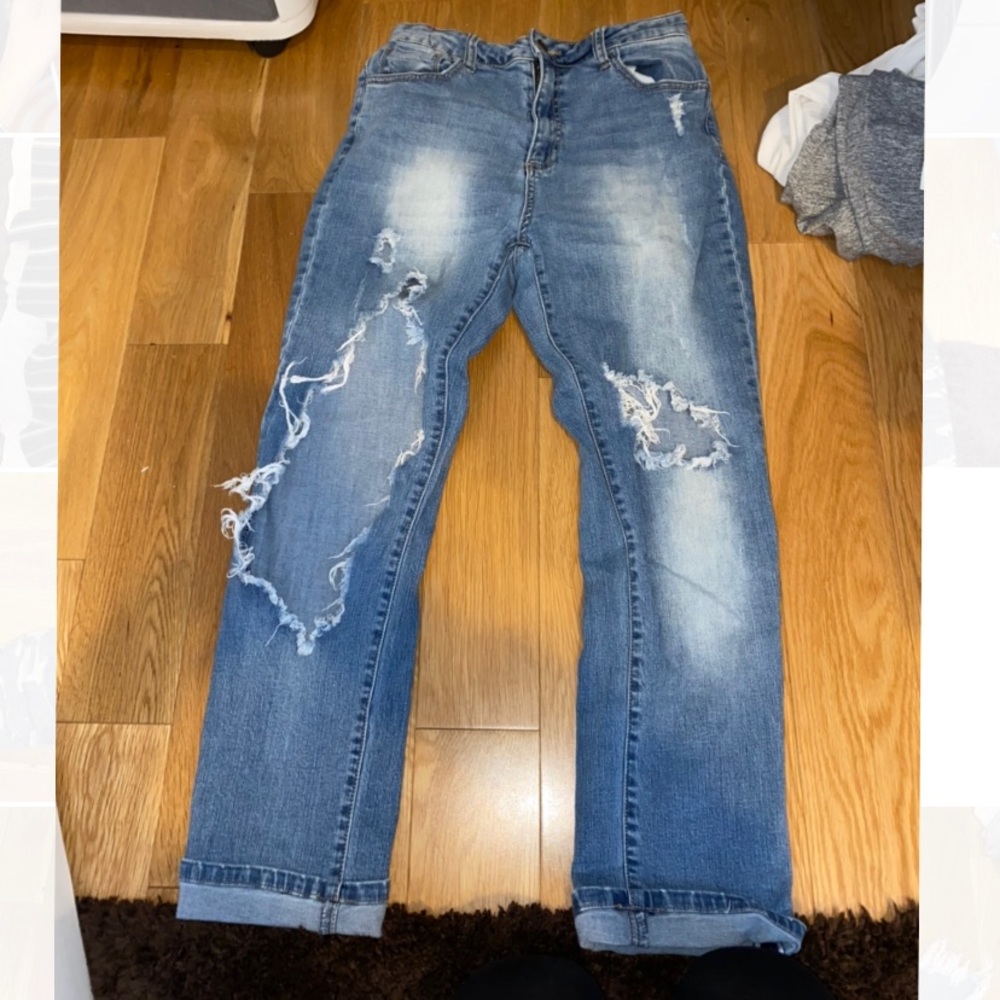 Distressed jeans